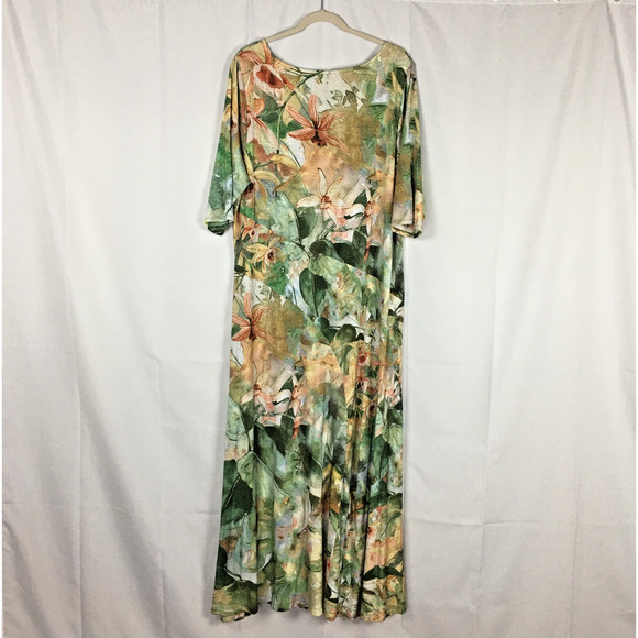 Soft Surroundings Vivienne Floral Print Paneled Colorful Maxi Dress Plus Size 1X - Picture 4 of 16